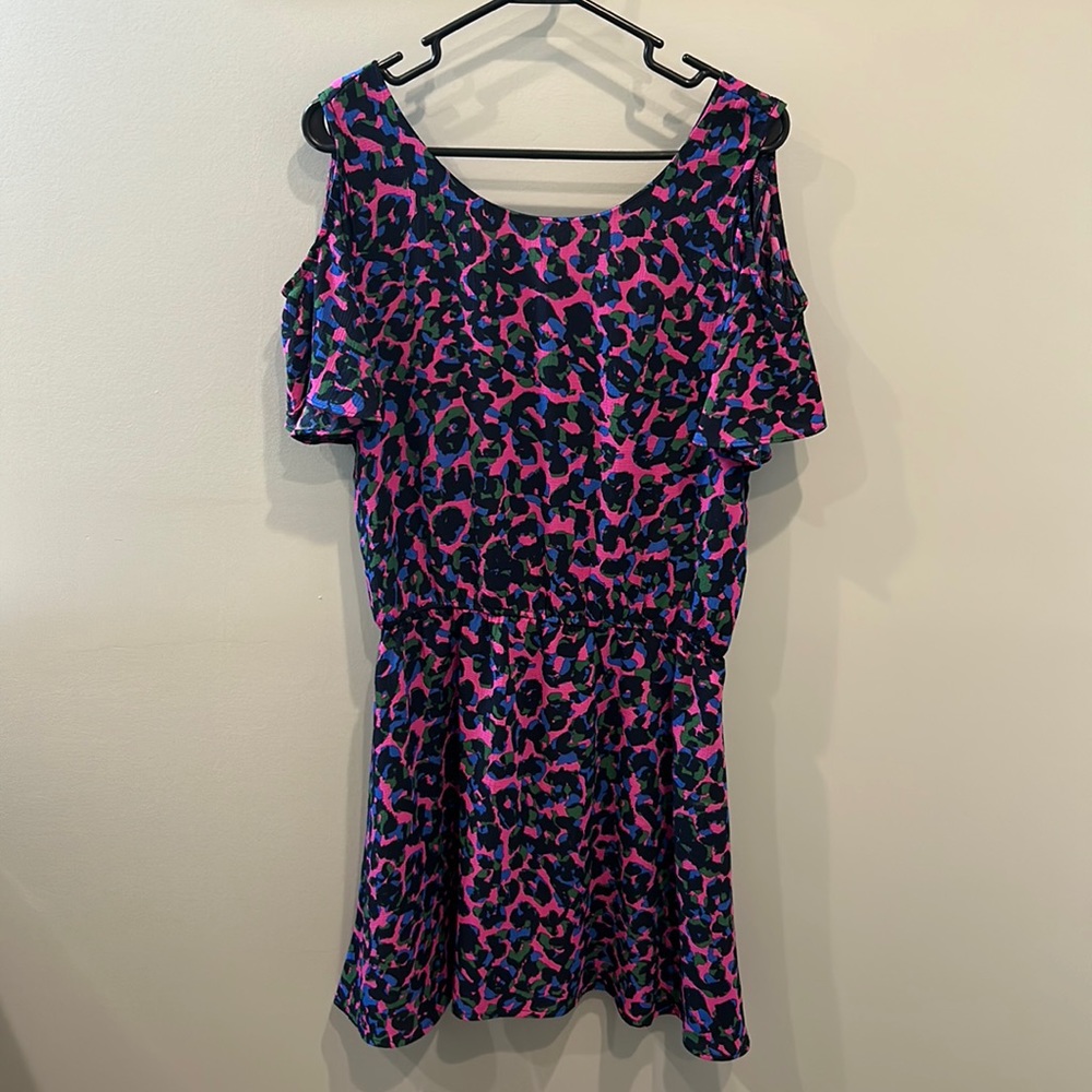 Floral cold shoulder dress